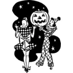 Halloween promoter ladies vector clip art