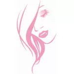 رسم متجه لسيدة وردية مع عيون مغلقة