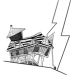 Crooked house vector image