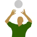 Volleybal speler silhouet vector illustraties