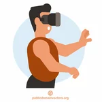 Человек с VR гарнитурой