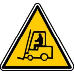 Ilustración del vector de señal de advertencia de carretilla elevadora triangular