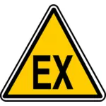 Vektorritning av triangulära EX varningstecken
