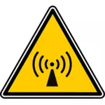 Vector image of triangular radio signal warning sign