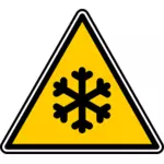 Ilustración del vector de señal de advertencia de helada triangular