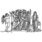 Hades e desenho vetorial de Perséfone