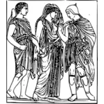 Гермес, Орфей и Эвридика векторные картинки