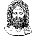 Imagine vectorială din capul lui Zeus, zeul grec