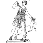 Ilustración vectorial de la diosa Artemis