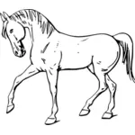Dessin de vectoriel art de ligne Walking horse