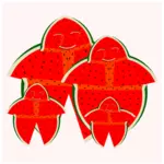 Gambar vektor dari keluarga semangka