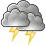 Väderprognos färgikonen för thunder vektor ClipArt