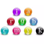 Web2.0 multi color buttons vector clip art