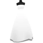 שמלת כלה לבנה על דוכן בתמונה וקטורית.