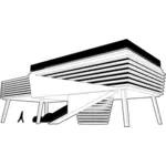 Vektorové grafiky muzea modernistické budovy