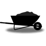 Wheelbarrow silhouette vector image