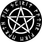 Wiccan siyah pentagram çizimi