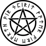Ilustraţie de vectorul Wicca pentagrama alb
