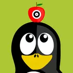 Пингвин с apple на голове векторная иллюстрация