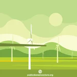Turbinas eólicas no prado