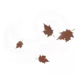 Bruin herfstbladeren vector tekening op witte achtergrond