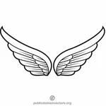 Vleugels zwart-wit vectorafbeeldingen