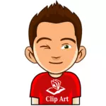 Comic boy profile picture vector illustration