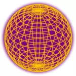 Filaire globe jaune et violet vector clipart