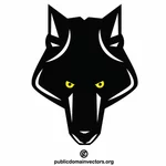 Wolf hoofd silhouet