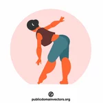 Nainen aerobicia harrastamassa