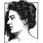 Vector clip art of side profile pencil art of a woman