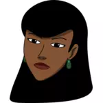 Vector illustraties van zwarte vrouw hoofd bedekt met sjaal