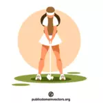 Žena hrající golf