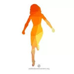 Silueta unui alergător de sex feminin