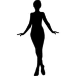 Silhouette vector clip art of elegant woman