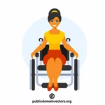 Woman sitting in a wheelchair