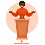 Чернокожая женщина произносит речь