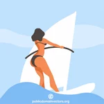 女性サーフィン