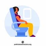 Mulher em um assento do avião