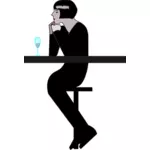 Woman having drink vector clip art