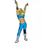 Vector clip art of pro wrestler lady