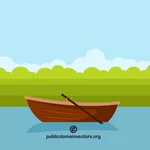 Träbåt på vattnet