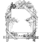 Wood frame vector clip art