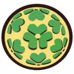 Ilustração em vetor de sete folhas de madeira sorrel em círculo
