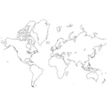 גרפיקה וקטורית מפה של העולם הפוליטי חלוקה לרמות