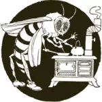 Desenho vetorial de vespa trabalho