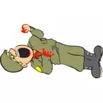 Раненый солдат векторное изображение