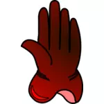 Vektorritning av röd vänster handske