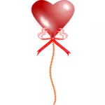 Kırmızı kalp şeklinde balon, vektör grafikleri