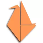 Ilustração de origami pássaro laranja
